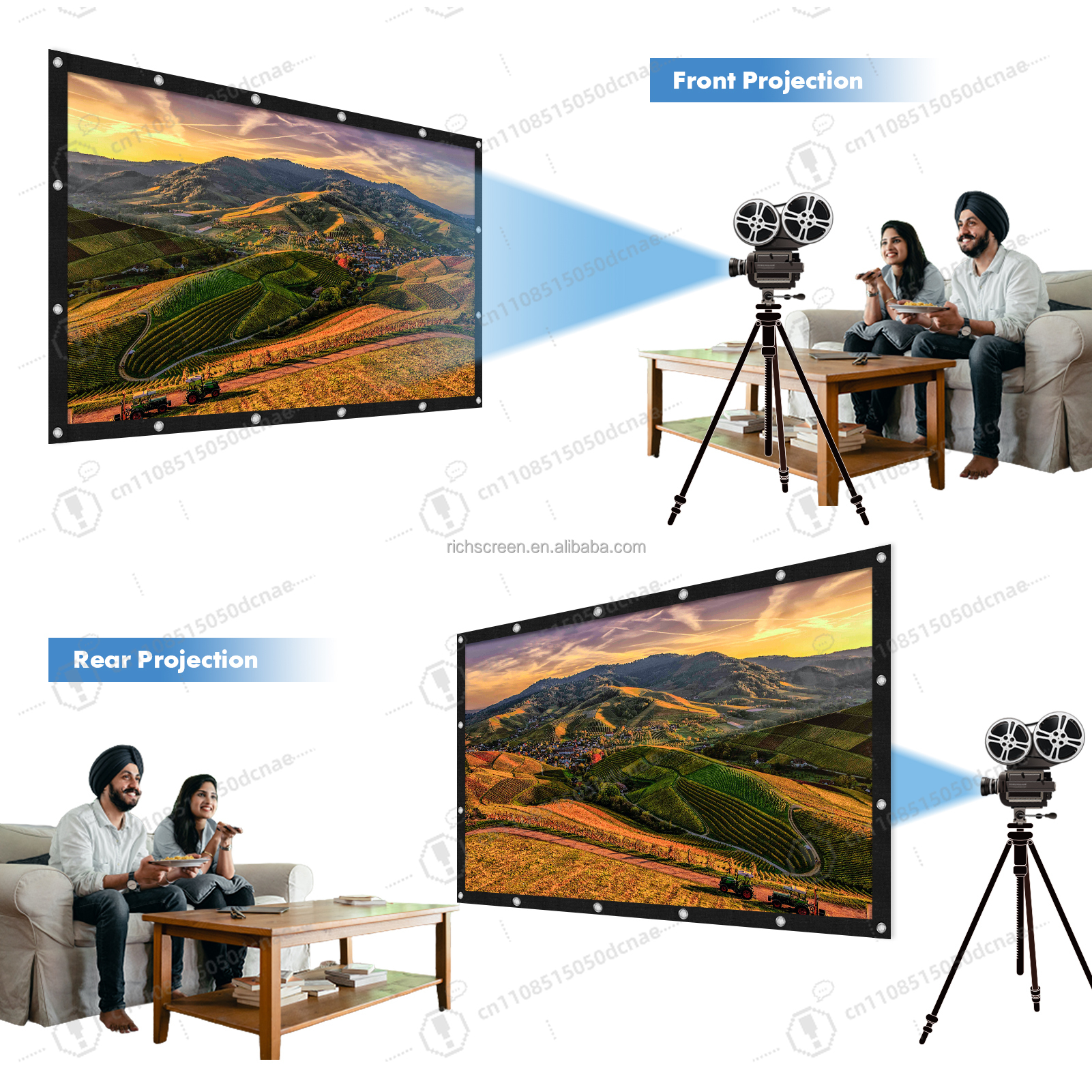 Home Cinema Rack - Outdoor Portable Movie Screen 120 Inch,