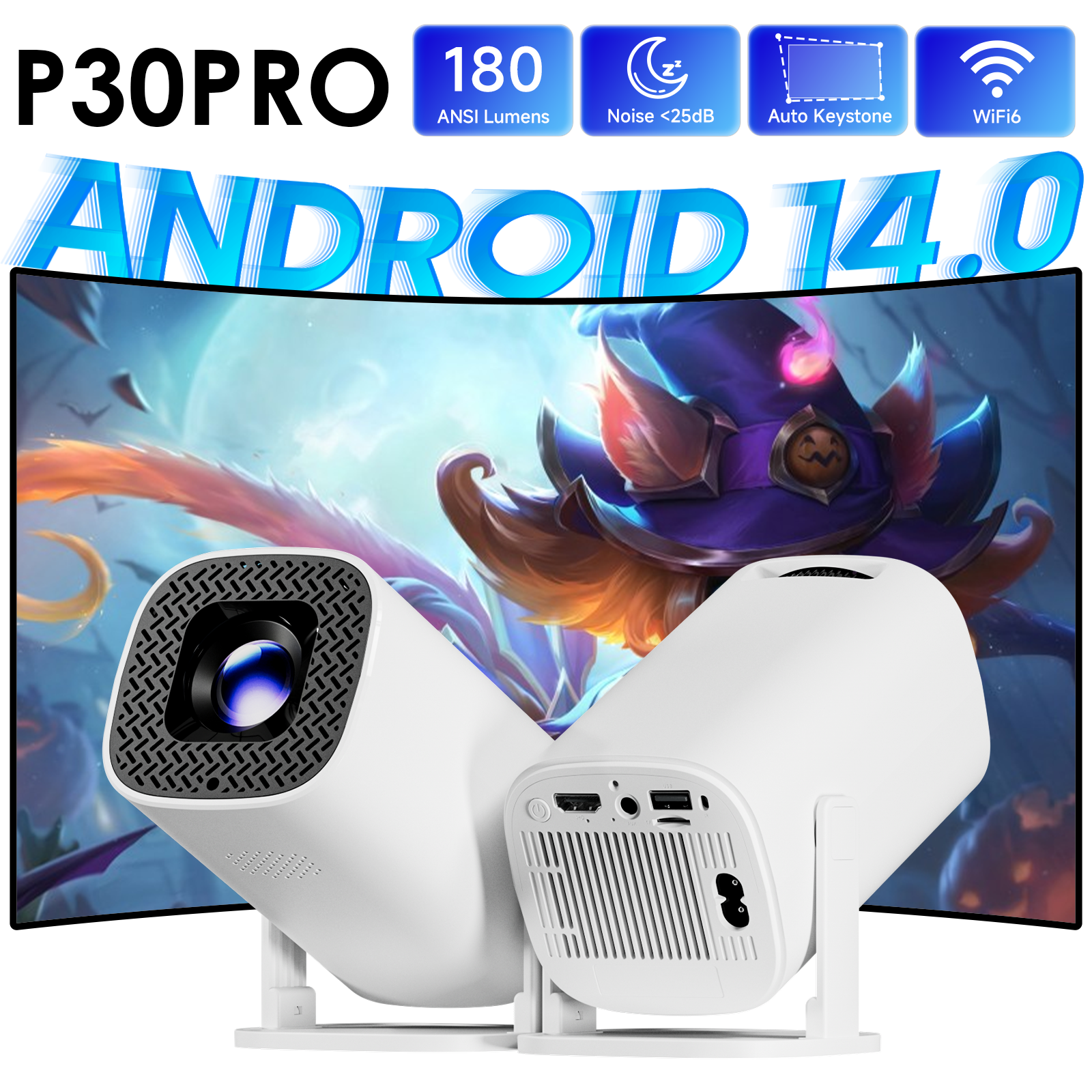 Home Cinema Rack - P30 PRO Smart Mini Projector Android
