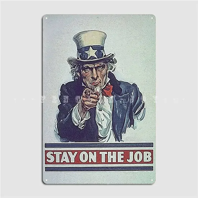 Stay On The Job Metal Sign Gar - Home Cinema Jobs avaliação e preço
