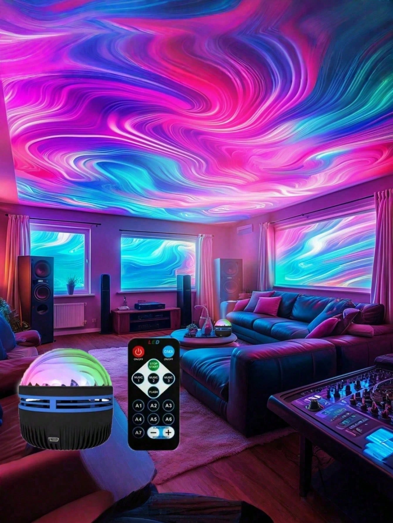 1pc LED Northern Lights Aurora - Home Cinema Galaxy avaliação e preço