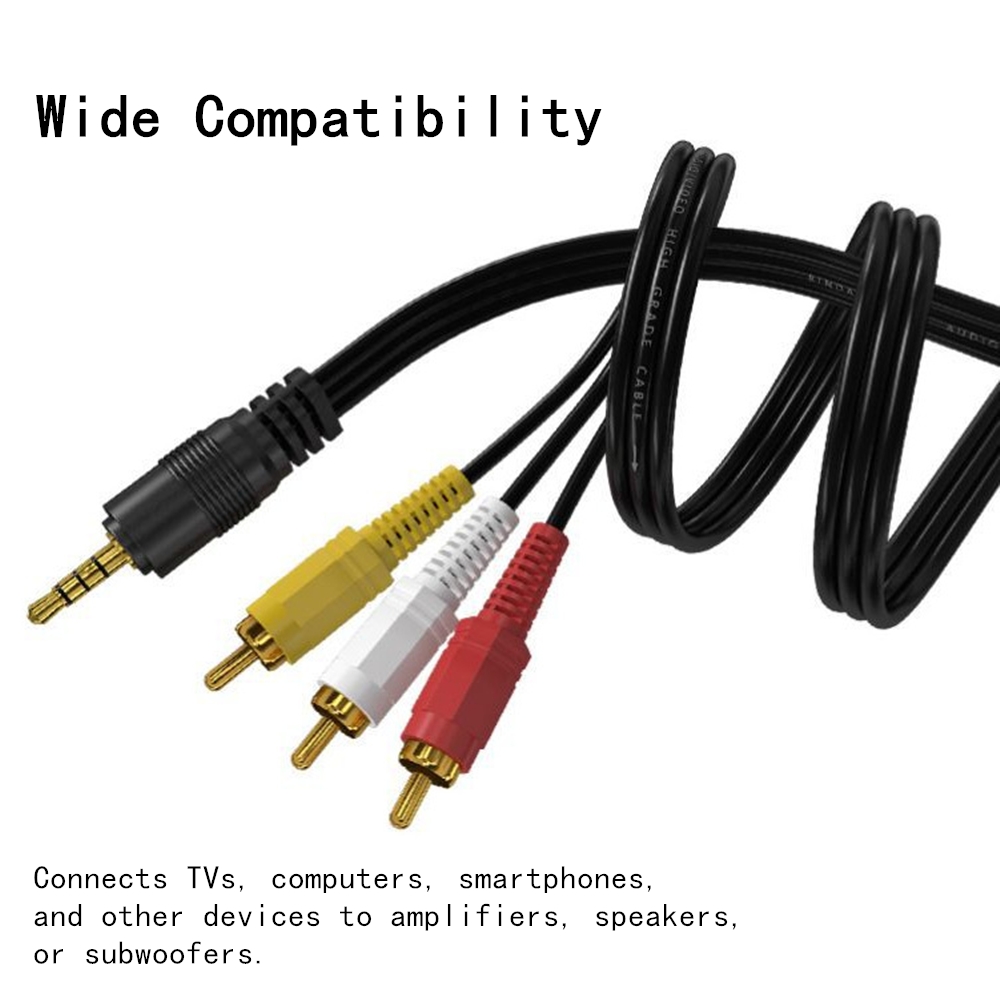 3.5mm to 3 RCA Audio Video Cab - Genius Home Cinema avaliação e preço