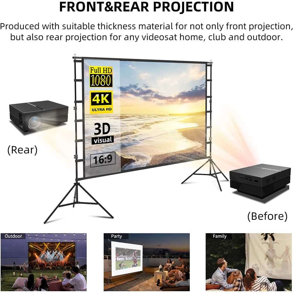 VEIDADZ Projector Screen With  - Home Cinema Rack avaliação e preço