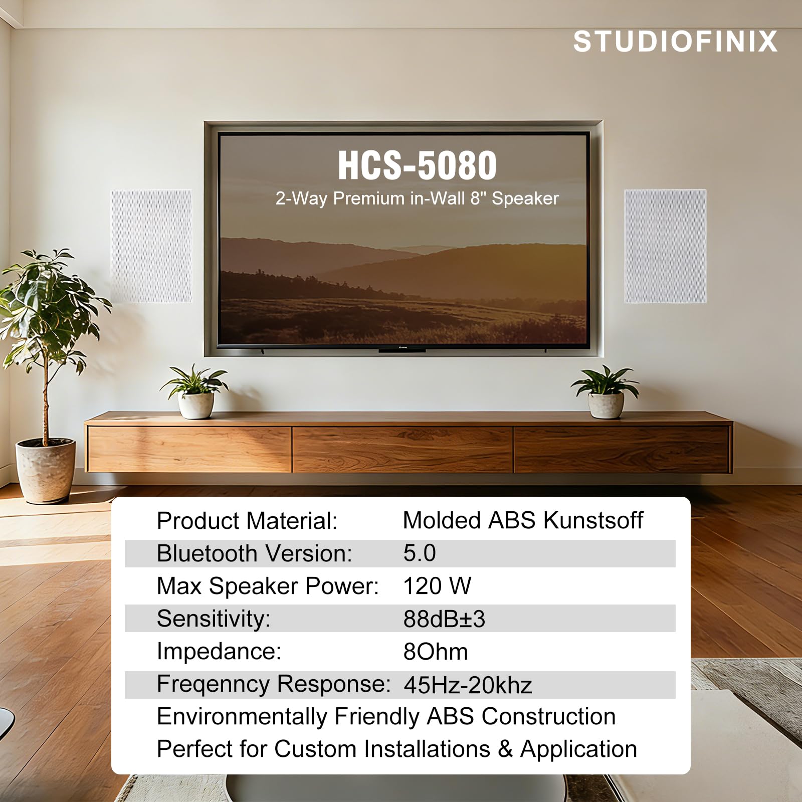 STUDIOFINIX 8 Inch 2 Way In Wa - Home Cinema Rack avaliação e preço