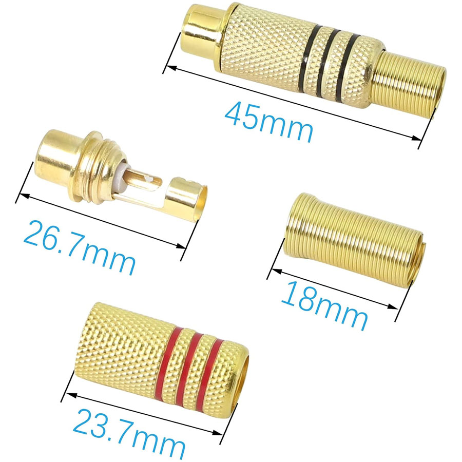 4PCS RCA Plug Gold Plated Sold - Genius Home Cinema avaliação e preço