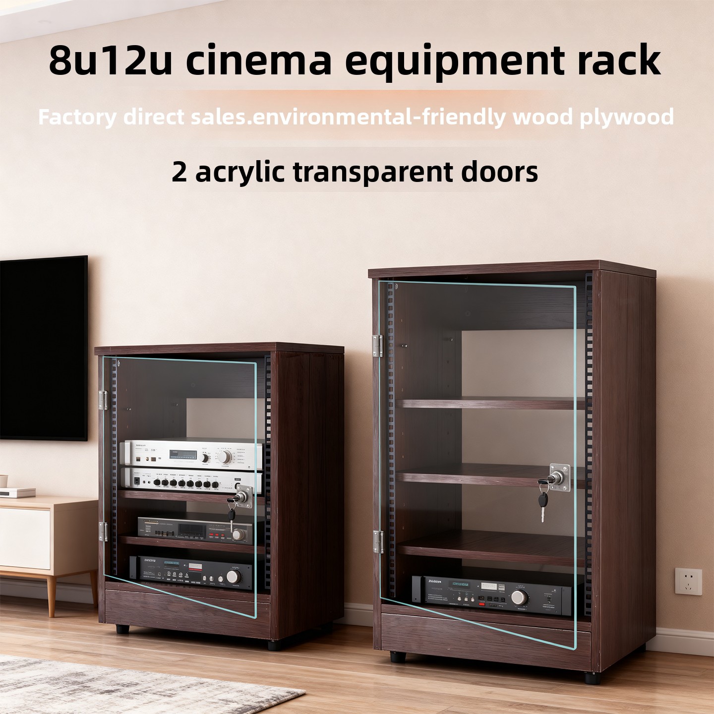 Front transparent door 8U - 16 - Home Cinema Rack avaliação e preço